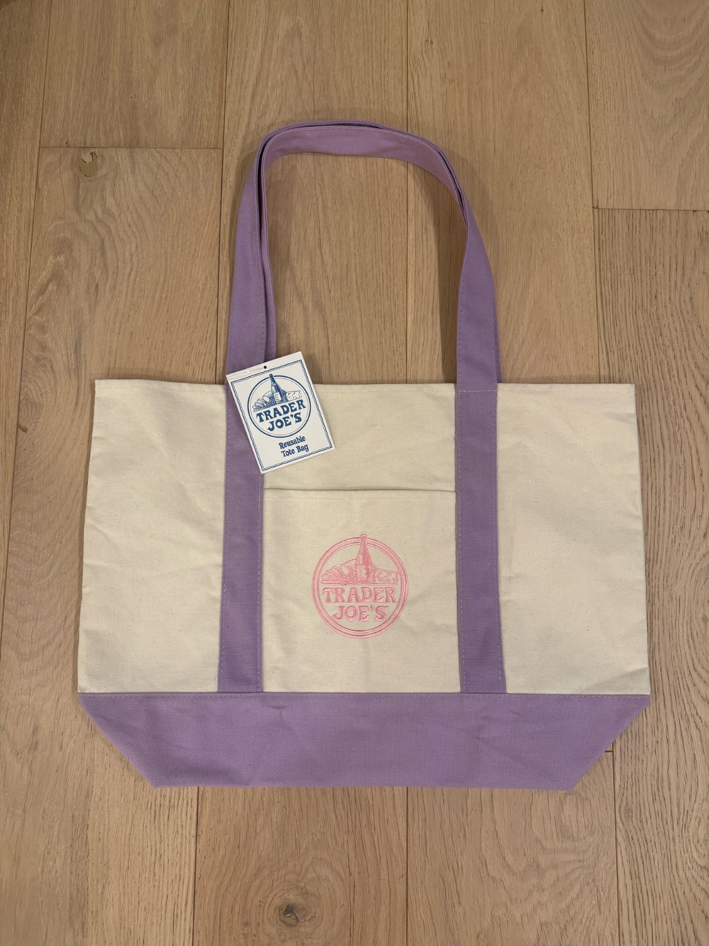 Trader Joe’s Large Canvas Tote Bag in Lavender